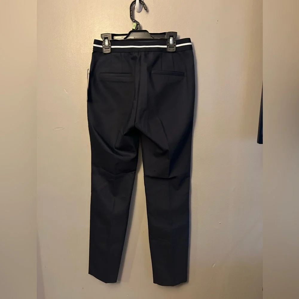 Zara pants - navy straight leg ankle length elastic back NWT - Picture 4 of 11